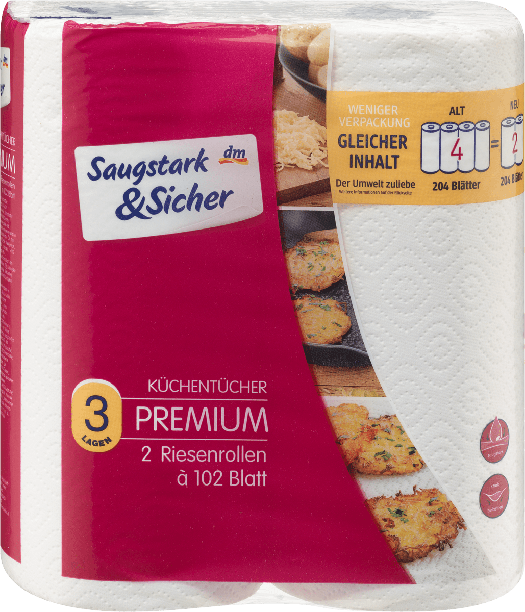 Полотенца кухонные Премиум (2х102 листа) 2 шт. Saugstark&Sicher