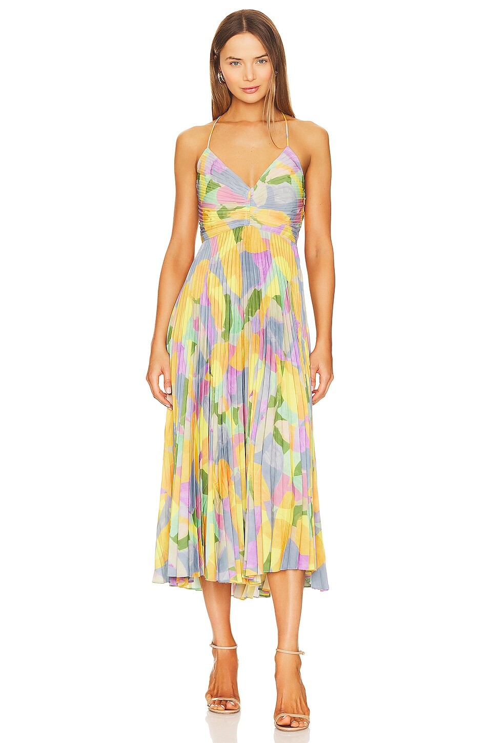 

Платье ASTR the Label Blythe, цвет Yellow & Lilac Abstract
