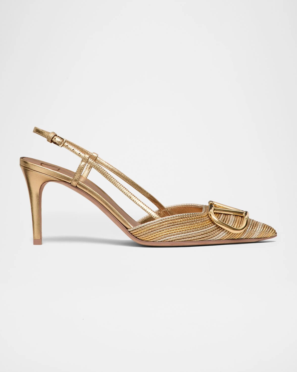 

Туфли-лодочки с металлизированной пяткой VLogo Valentino Garavani, цвет Kun Multicolor Oro/Star Gold