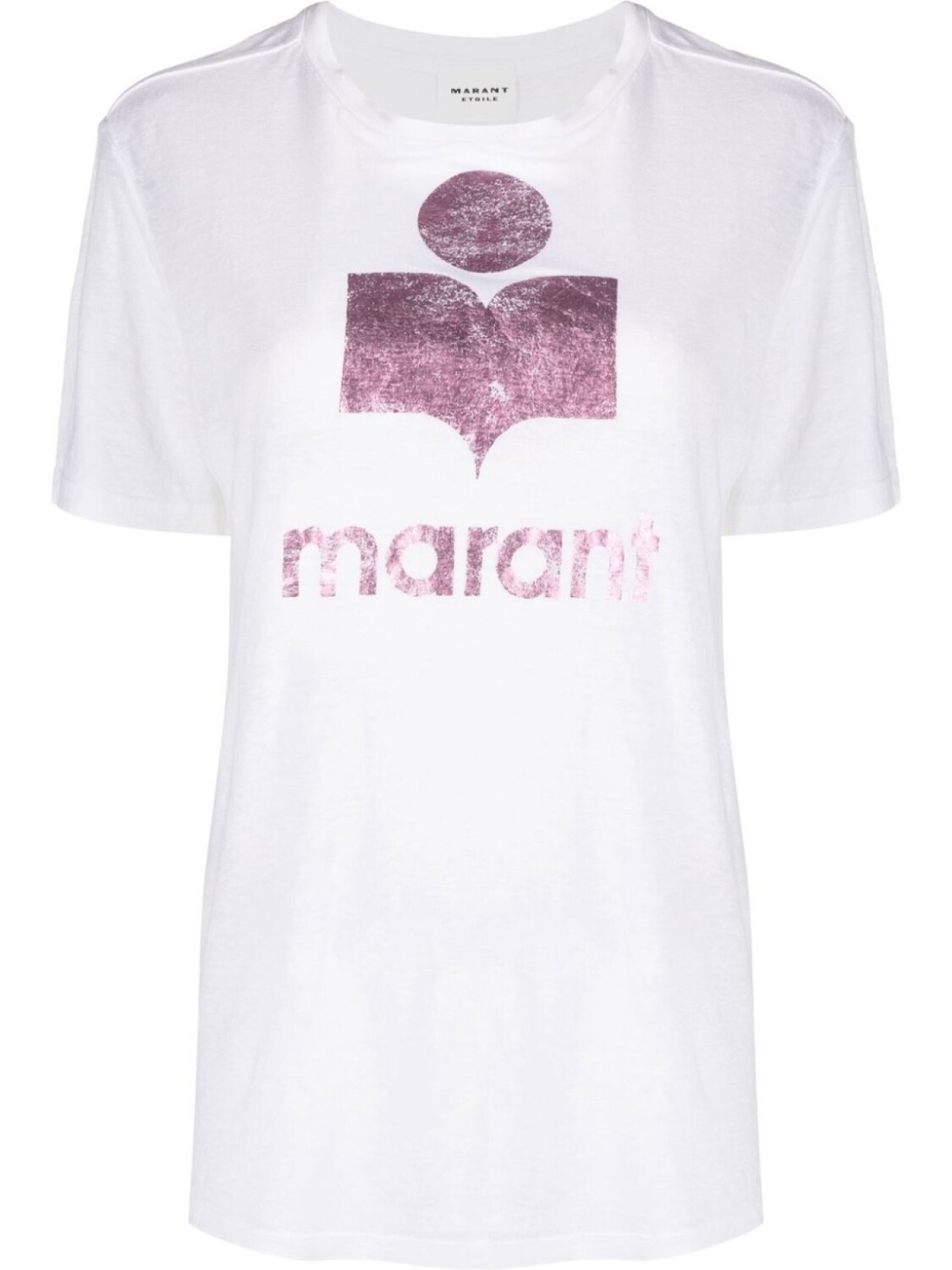 

Льняная футболка с логотипом MARANT ÉTOILE, белый