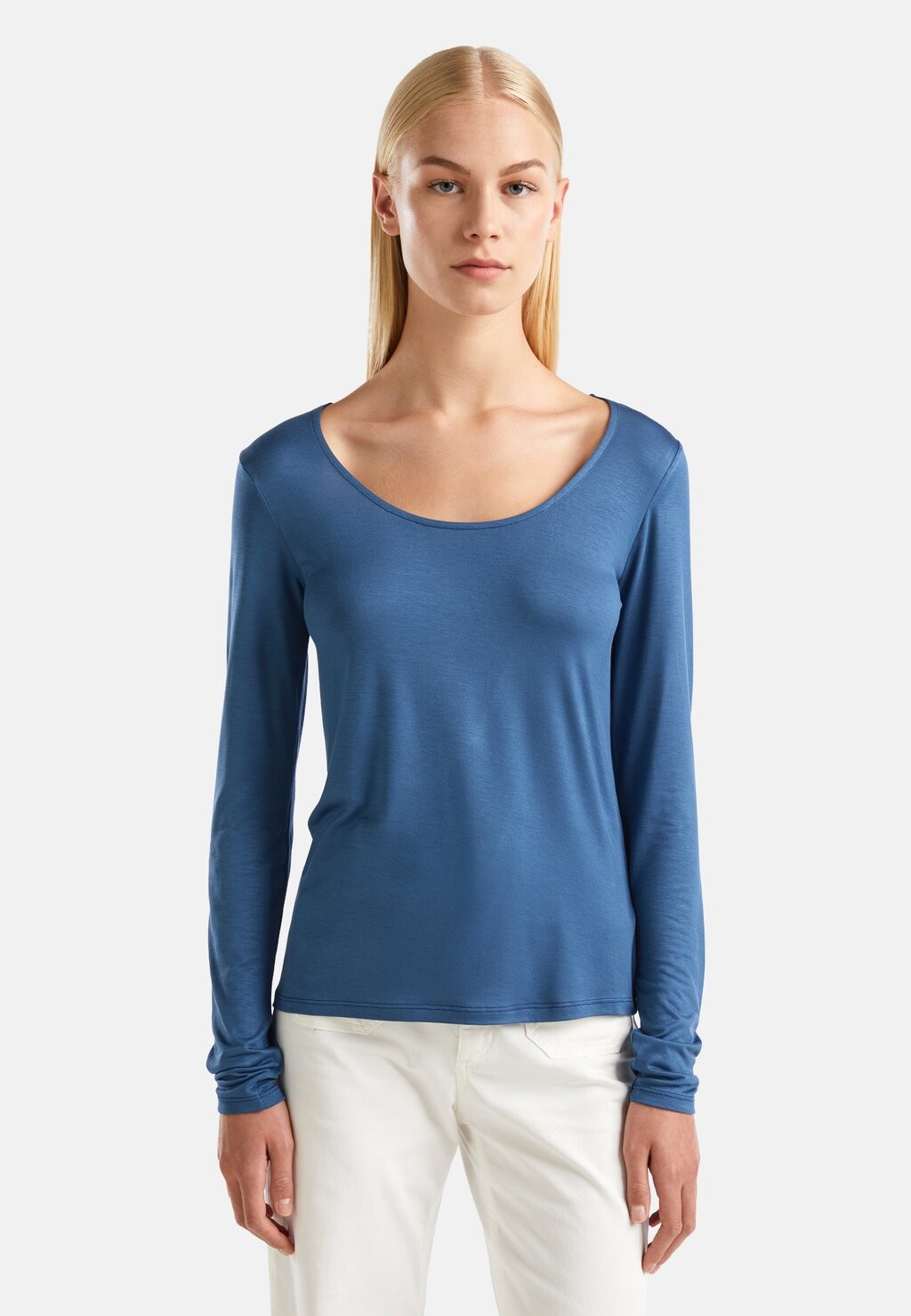 

Рубашка с длинным рукавом United Colors of Benetton, синий