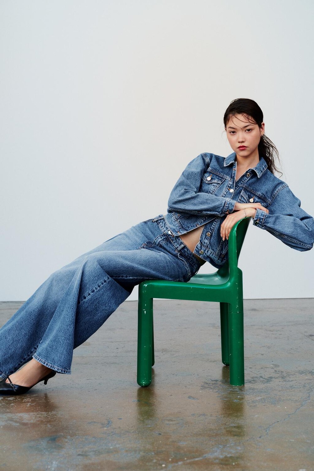 

Джинсовая куртка z1975 ZARA, средне-синий