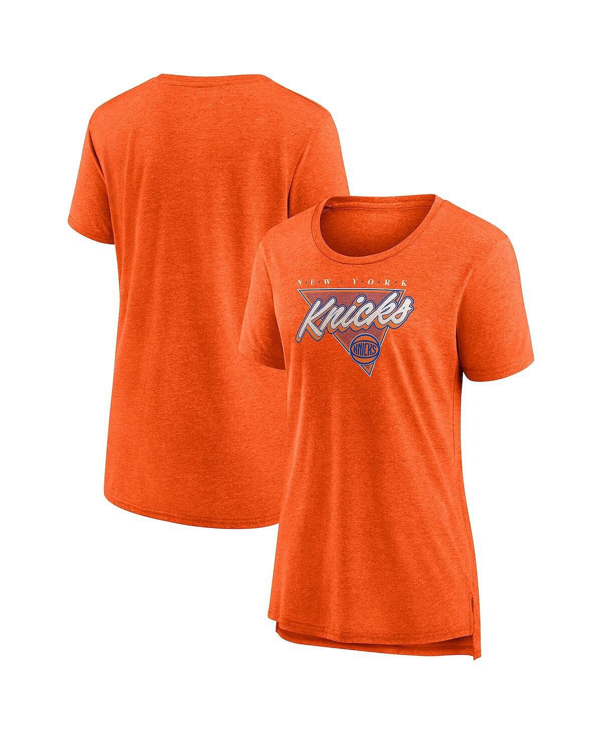 

Женская оранжевая футболка с логотипом New York Knicks True Classics Tri-Blend Fanatics, Оранжевый