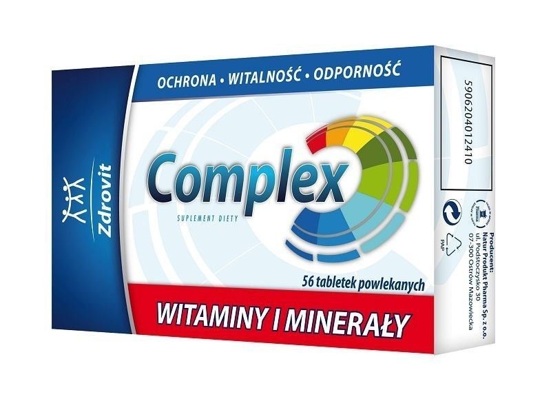 цена Zdrovit Complex набор витаминов и минералов, 56 шт.