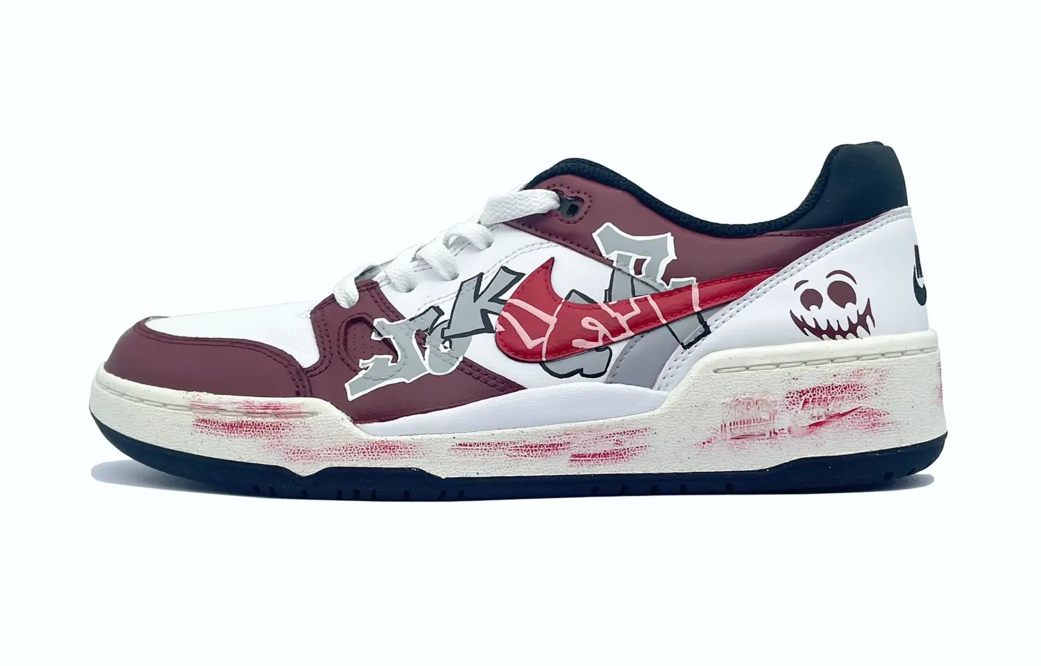 

Кроссовки Nike Full Force Skateboarding Shoes Men Low-top White/Red, белый/красный