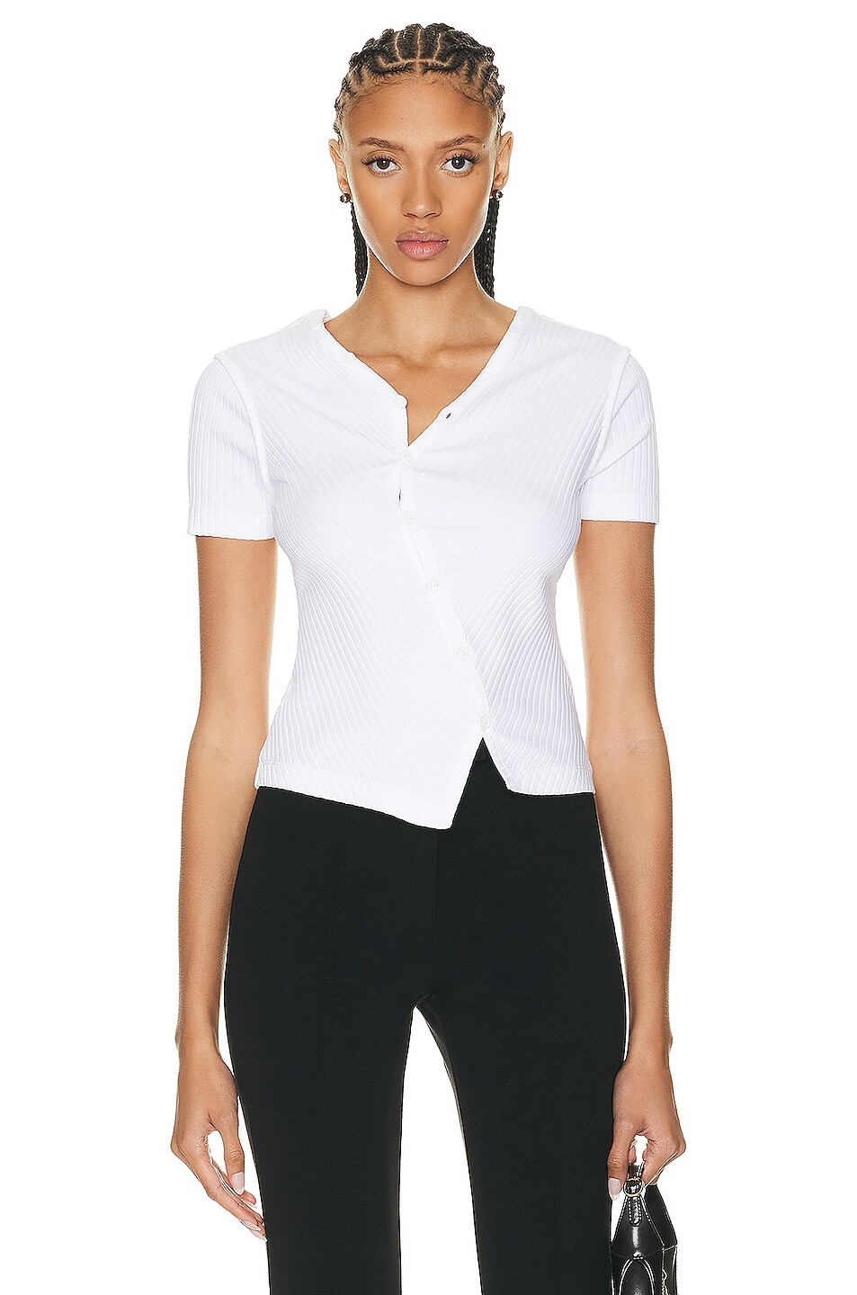 

Топ Helmut Lang Twist Short Sleeve, цвет Optic White