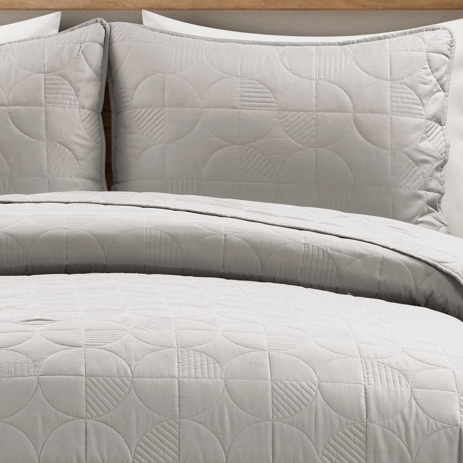 

Набор из 3 хлопковых одеял Mid Century Circle Lush Decor, цвет Gray