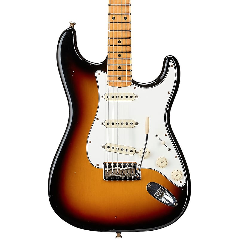 Электрогитара Fender Custom Shop Postmodern Stratocaster Journeyman Relic Maple Fingerboard Electric Guitar Bleached 3-Color Sunburst