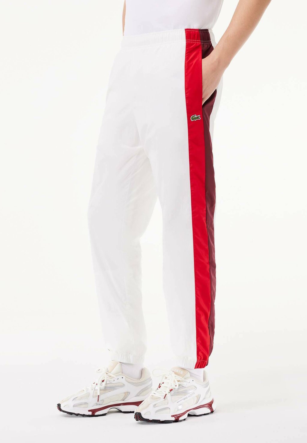 Спортивные штаны Lacoste, цвет blanc bordeaux rouge igy rouge et blanc bouquete