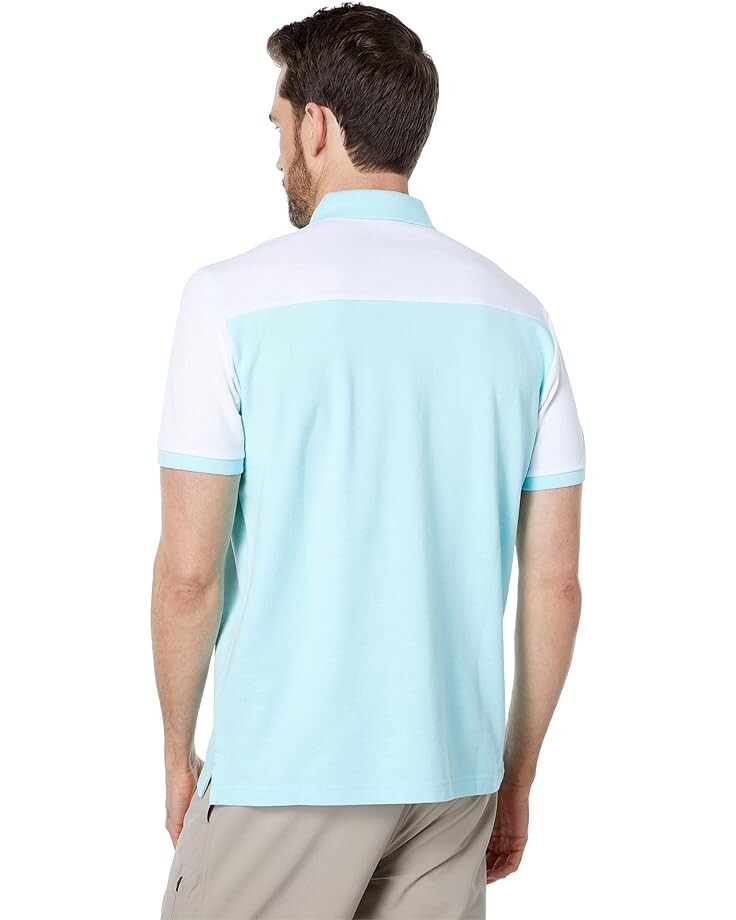

Рубашка U.S. POLO ASSN. Short Sleeve Color-Block Pique Knit Shirt, цвет Easy Turquoise