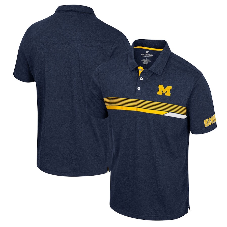 

Поло с коротким рукавом Colosseum Michigan Wolverines, нави