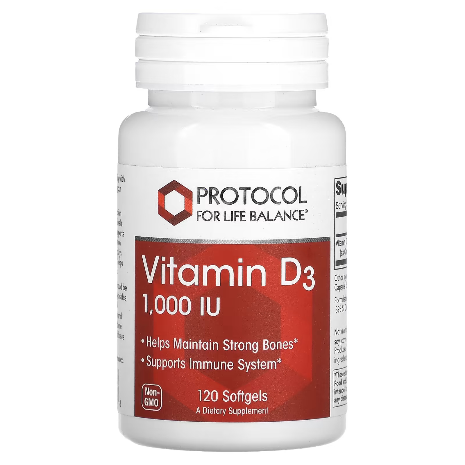 Витамин D3 Protocol for Life Balance, 120 мягких таблеток protocol for life balance витамины d3 и k2 липосомный спрей 59 мл