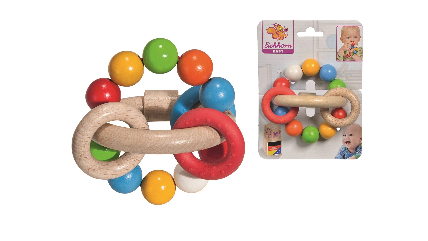 Eichhorn 3d игрушка-хваталка 1pc baby wooden ball toys baby rattles sand hammer musical toy instrument sound maker baby attetion training toy random color