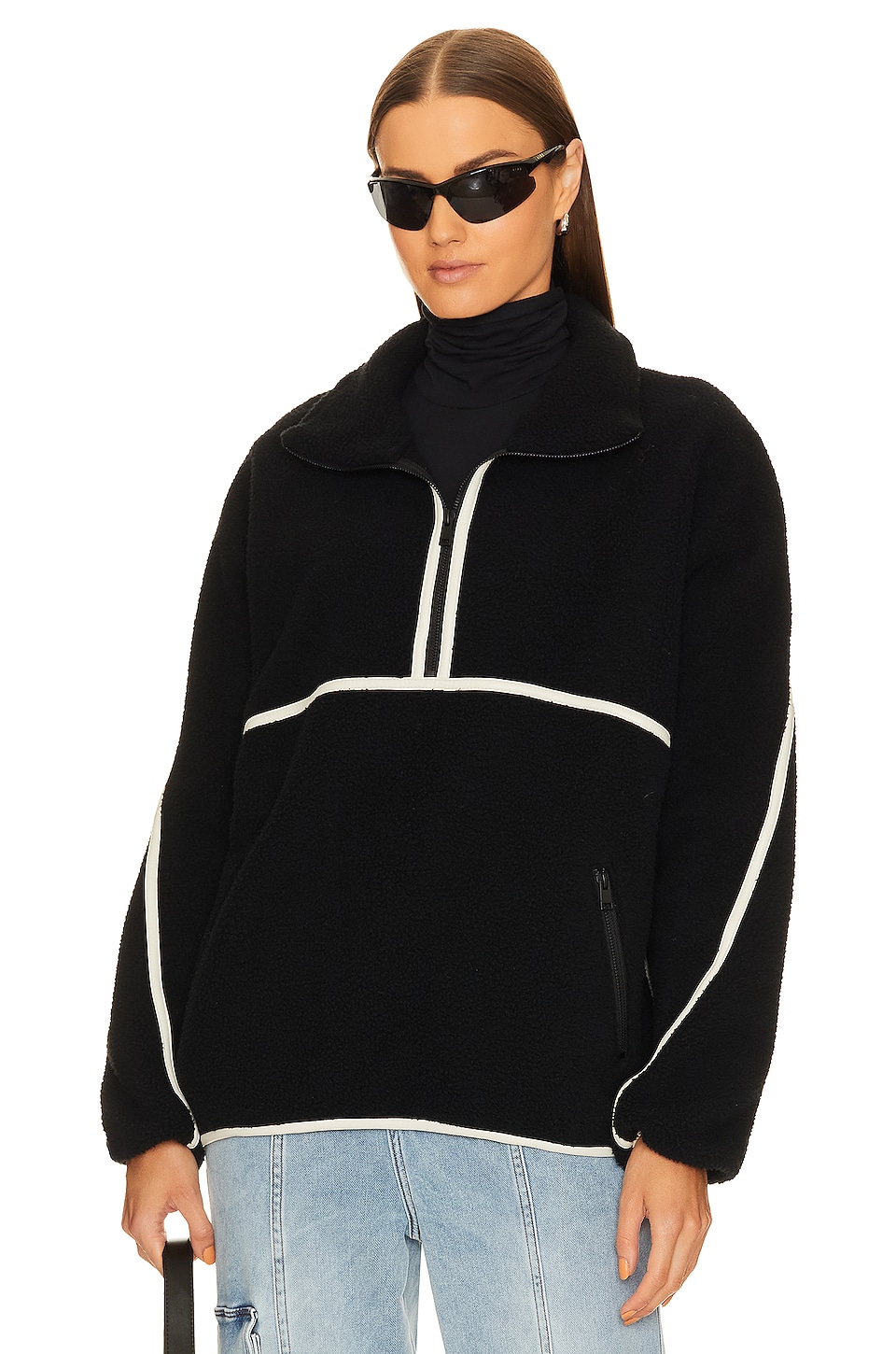 куртка lamarque dustin moto цвет black winter white Куртка LAMARQUE Helsa Fleece, цвет Black & Ivory