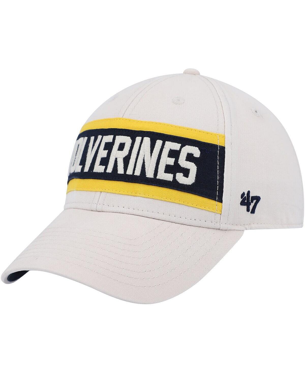 

Мужская кремовая регулируемая кепка Michigan Wolverines Crossroad MVP '47 Brand
