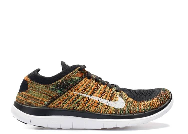 

Кроссовки Nike FREE 4.0 FLYKNIT 'BLACK GREEN ORANGE', черный