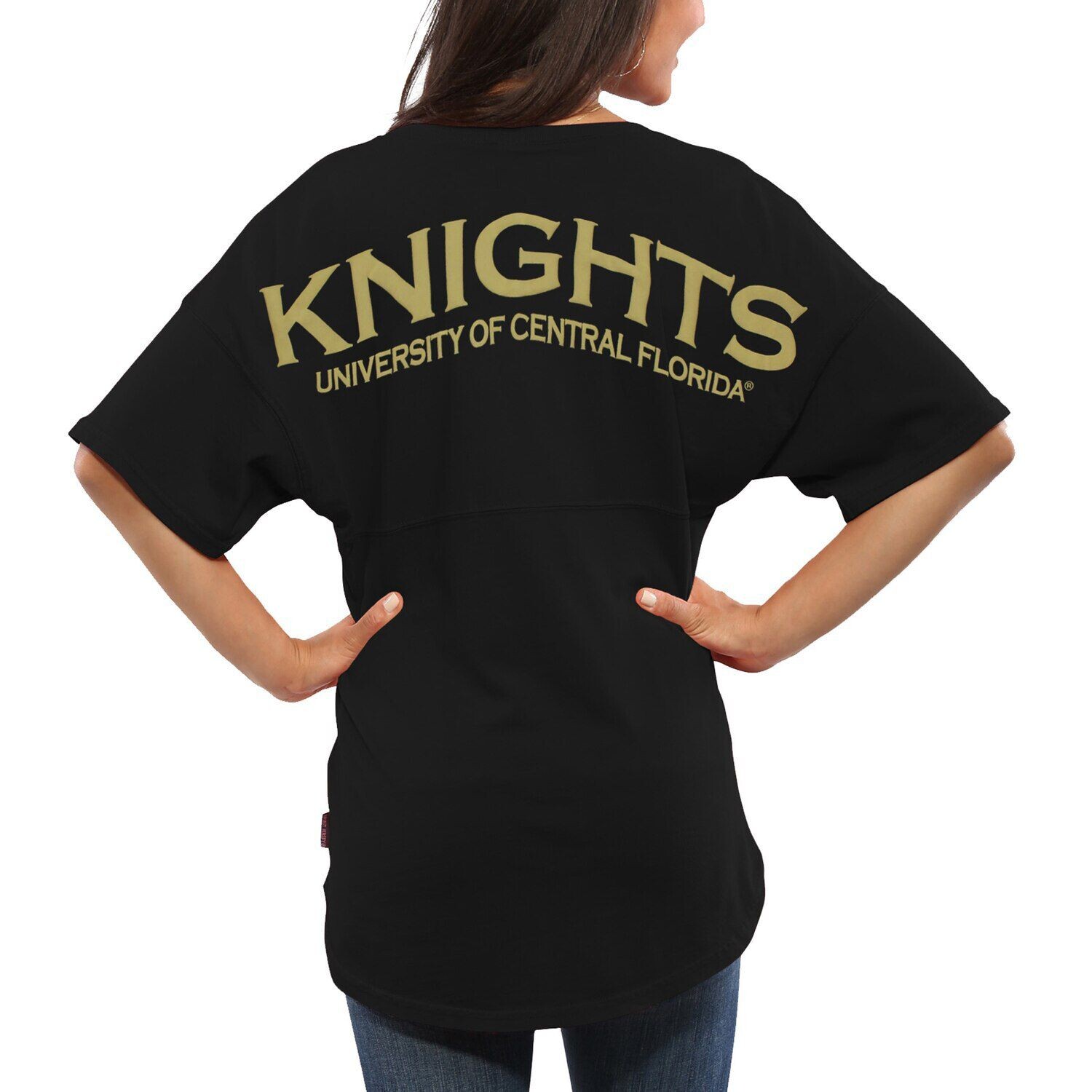 

Женская черная футболка оверсайз из джерси UCF Knights Spirit, Черный