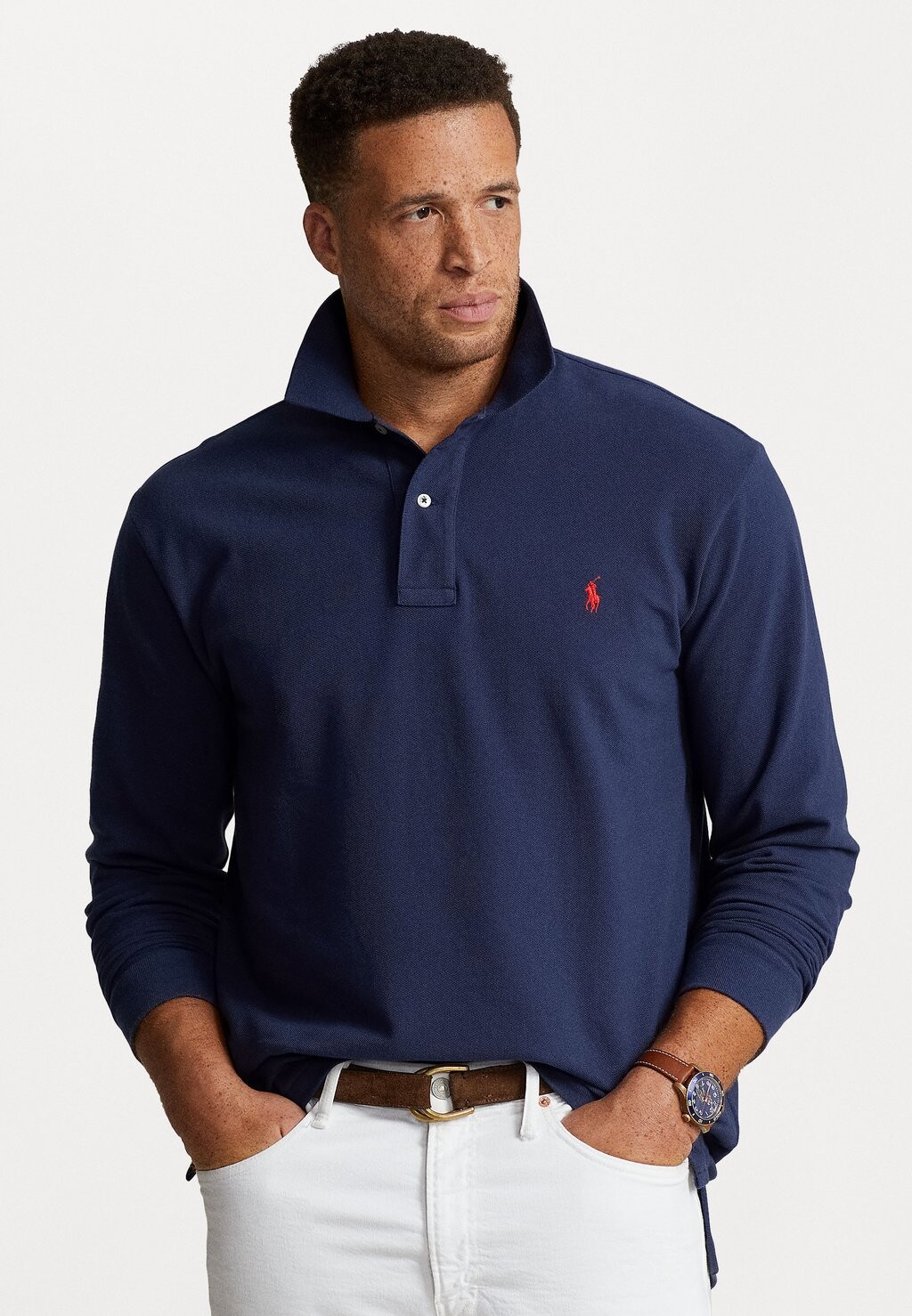 

Топ с длинными рукавами Polo Ralph Lauren Big & Tall, темно-синий