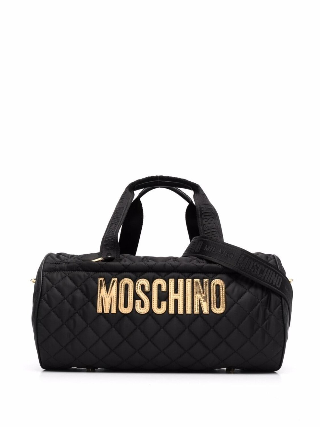 

Moschino стеганая дорожная сумка с логотипом, черный