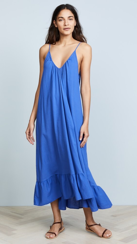 

Платье макси 9seed Paloma Ruffle, синий