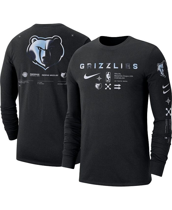 

Мужская черная футболка с длинным рукавом Memphis Grizzlies Essential Air Traffic Control Nike, черный