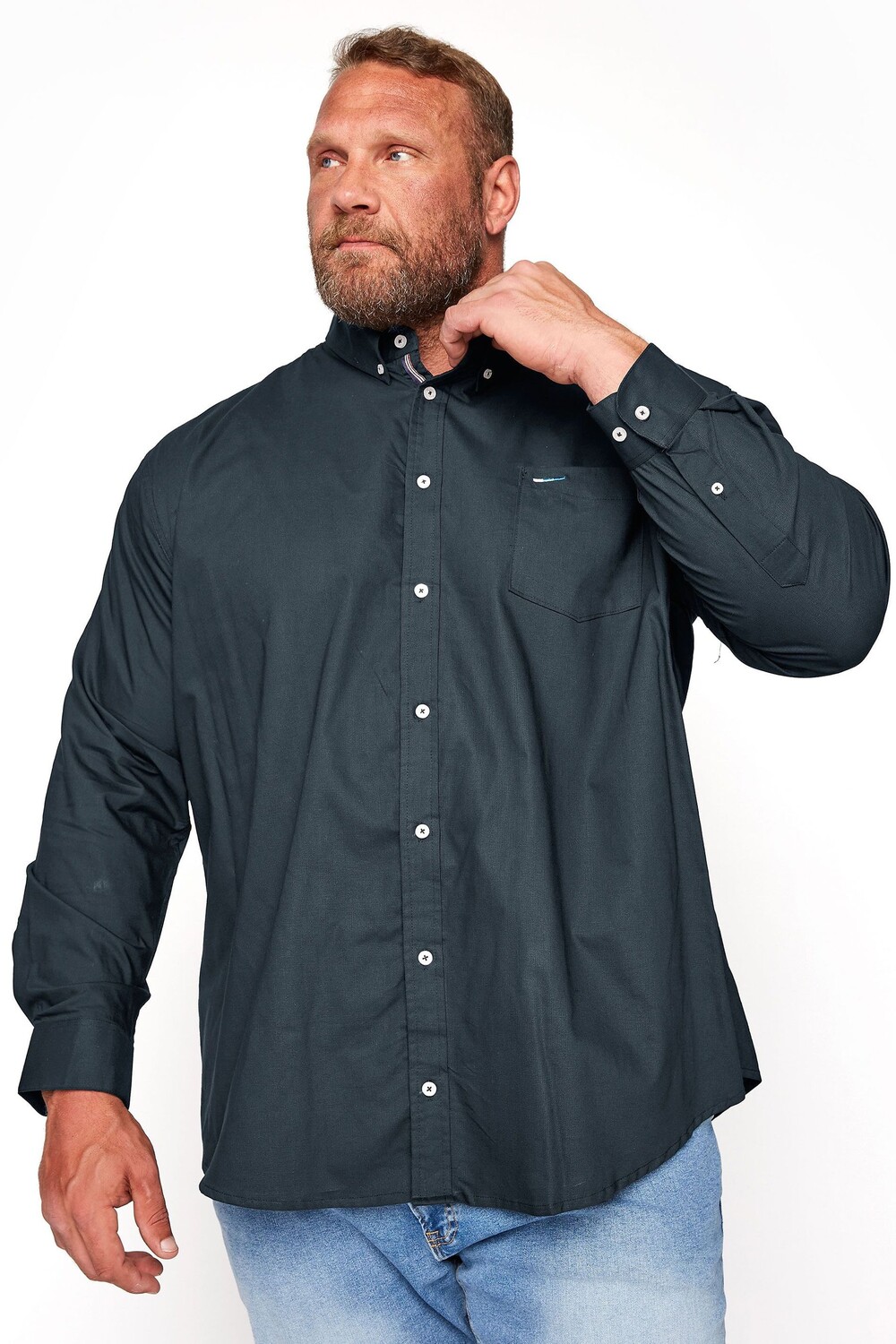 

Оксфордская рубашка с длинными рукавами Badrhino Big & Tall Essential BadRhino Big & Tall, синий