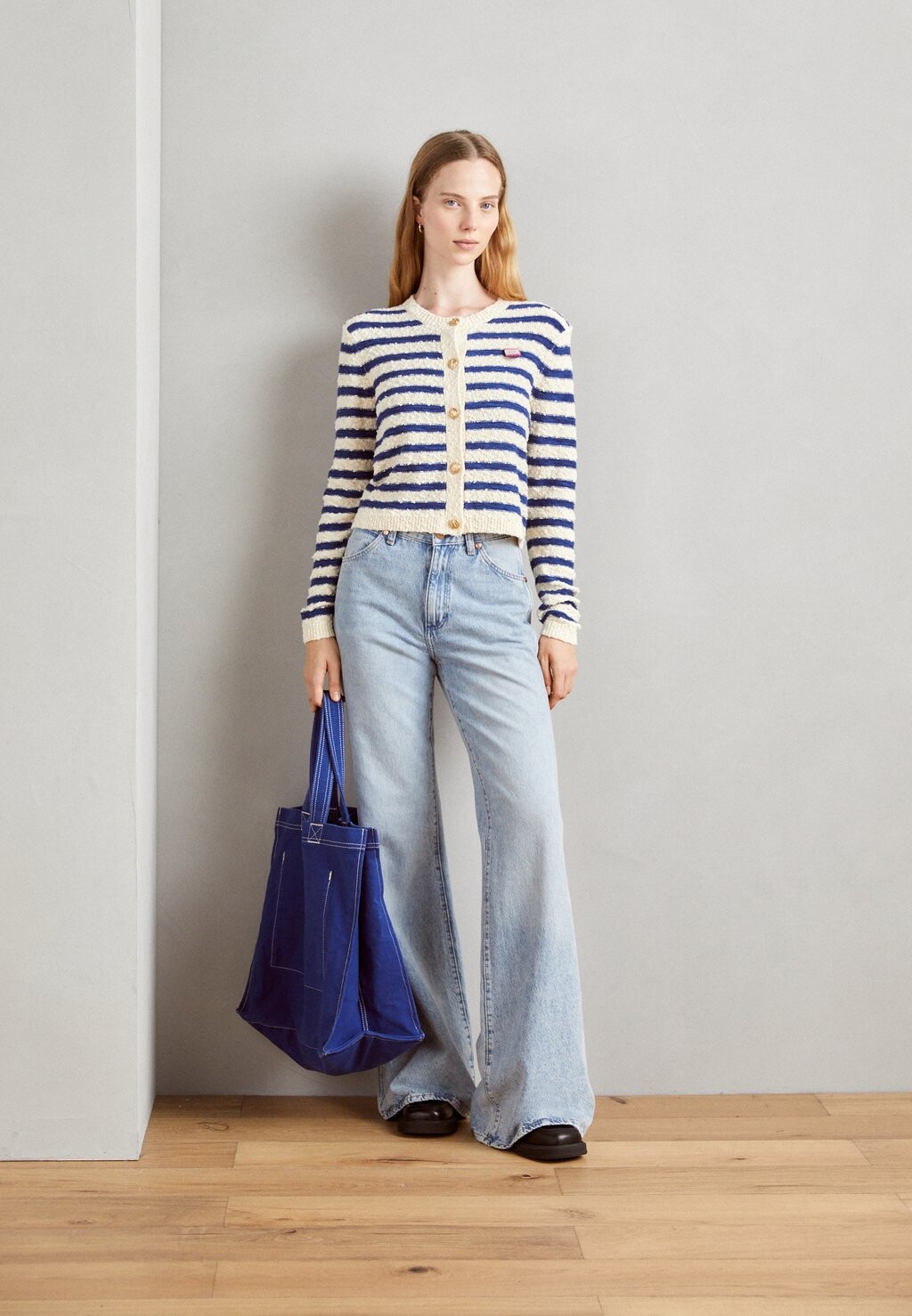 

Кардиган TEXTURED BRETON STRIPE CARDIGAN Scotch & Soda, бежевый