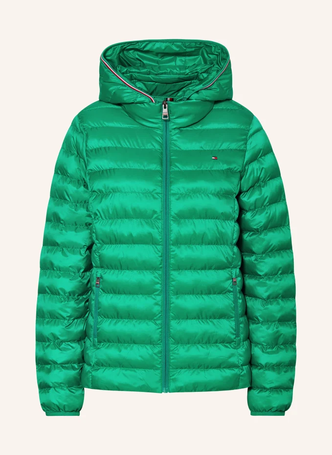 Стеганая куртка со съемным капюшоном Tommy Hilfiger, зеленый