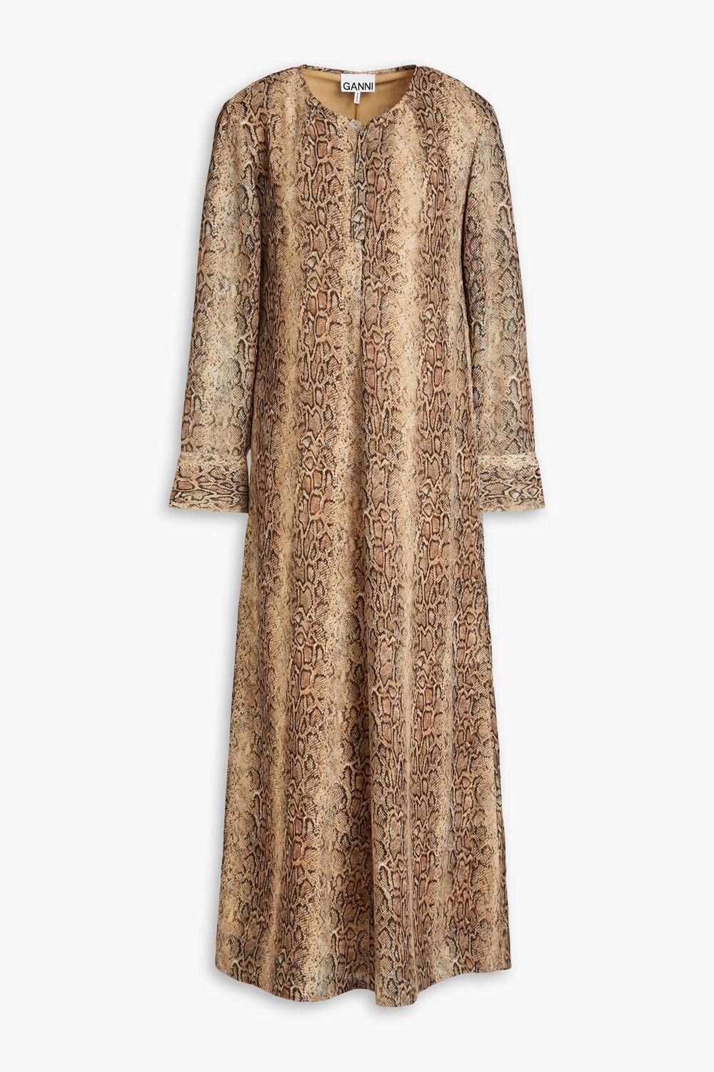

Платье миди из крепа в горошек Ganni, цвет Animal print