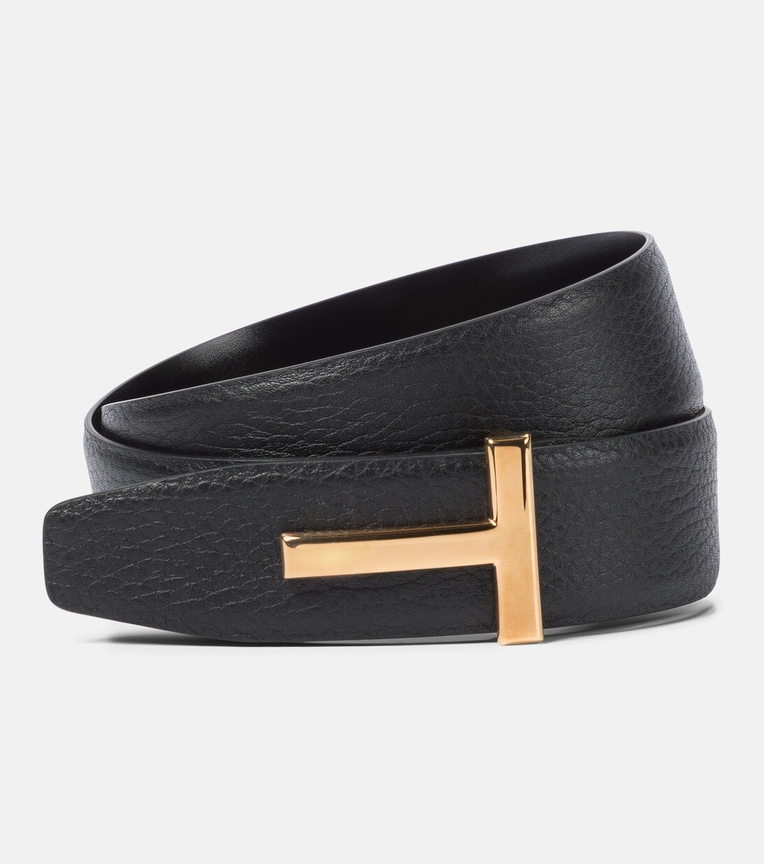 

Ремень из кожи с монограммой Tom Ford, черный