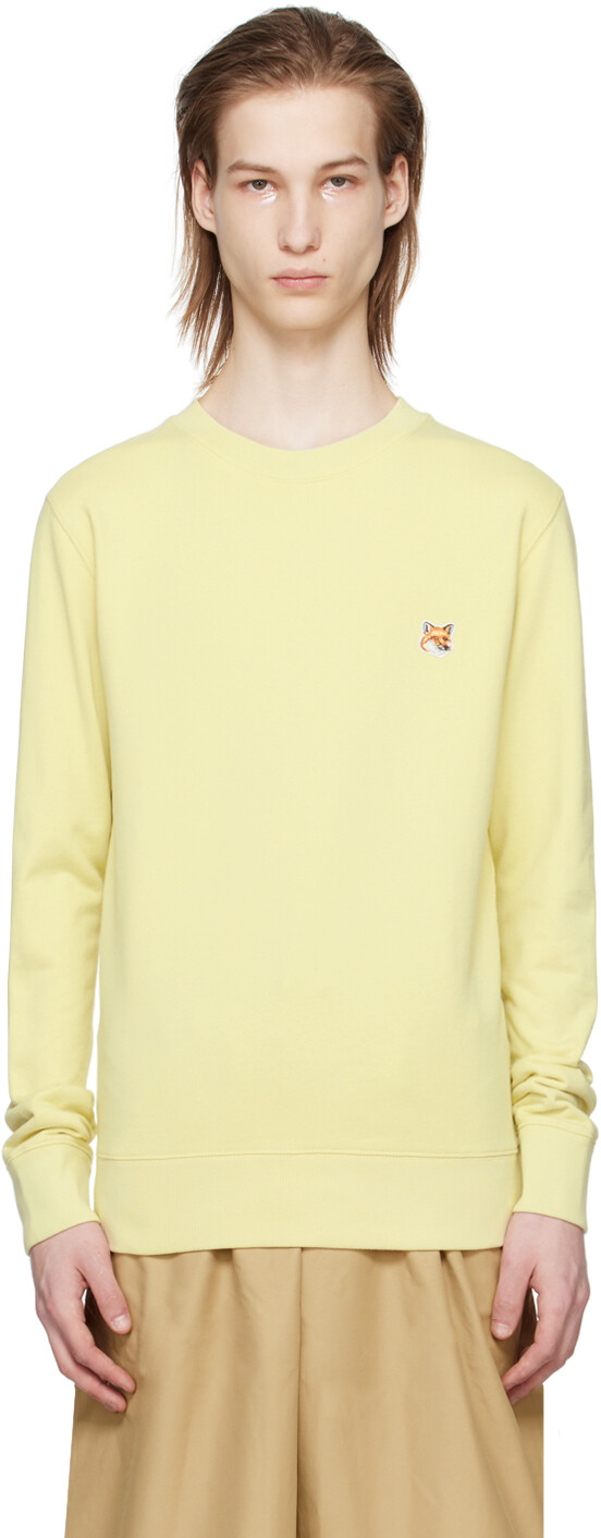 

Желтый свитшот с головой лисы Maison Kitsune, цвет Chalk yellow