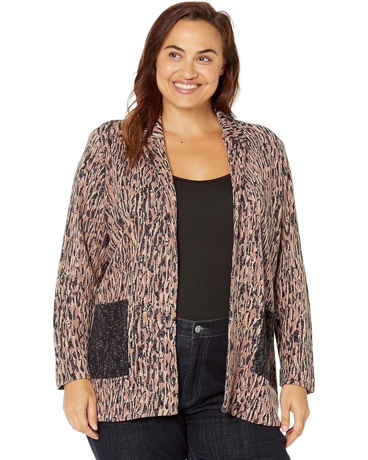 

Блейзер NIC+ZOE Plus Size Bark Mix, цвет Neutral Multi