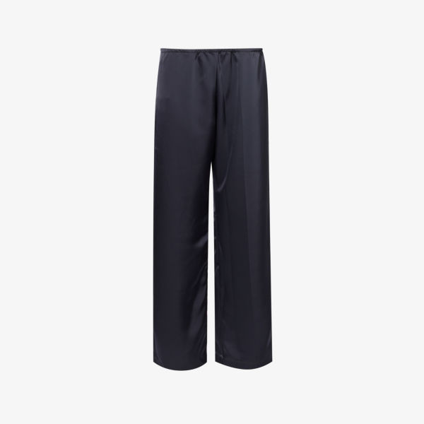 Атласные брюки широкого кроя со средней посадкой barb Leset, цвет midnight цена и фото