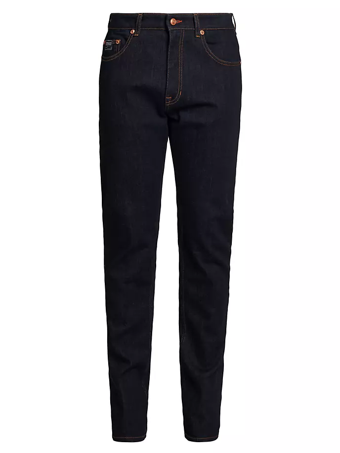 

Джинсы узкого кроя с пятью карманами Versace Jeans Couture, индиго