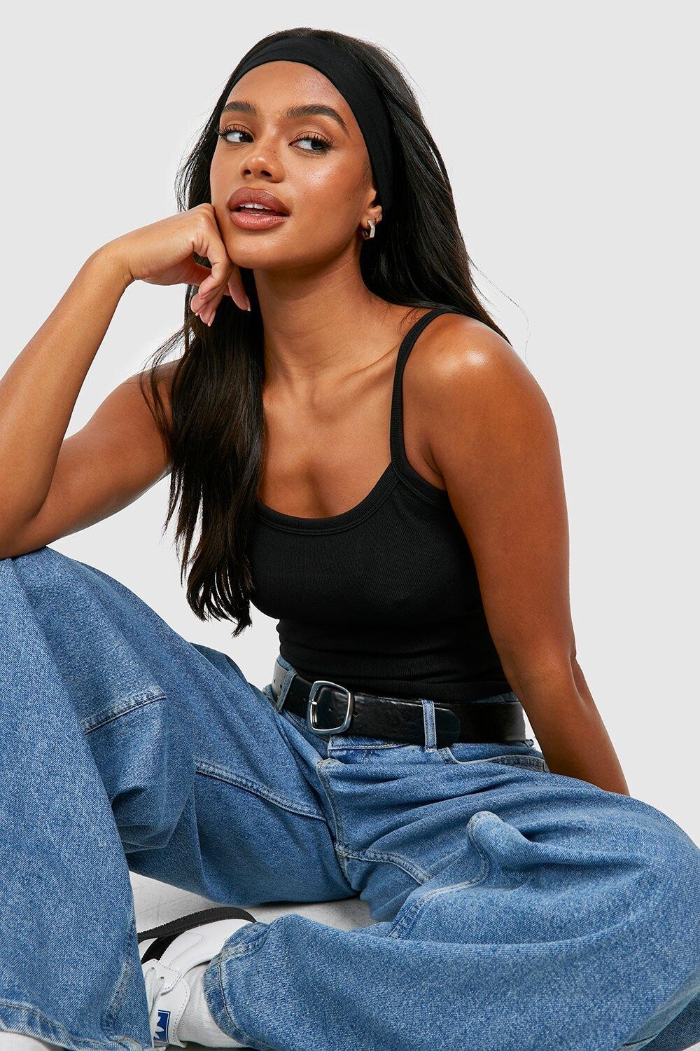

Топ в ребрушку Boohoo, черный