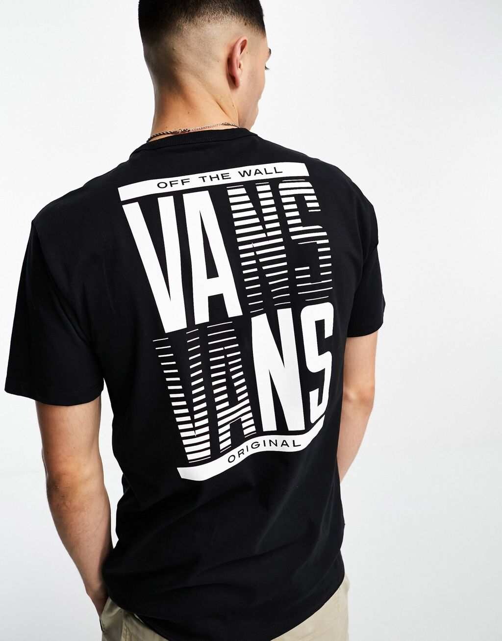 

Черная футболка с принтом на спине Vans Off the Wall, Черный