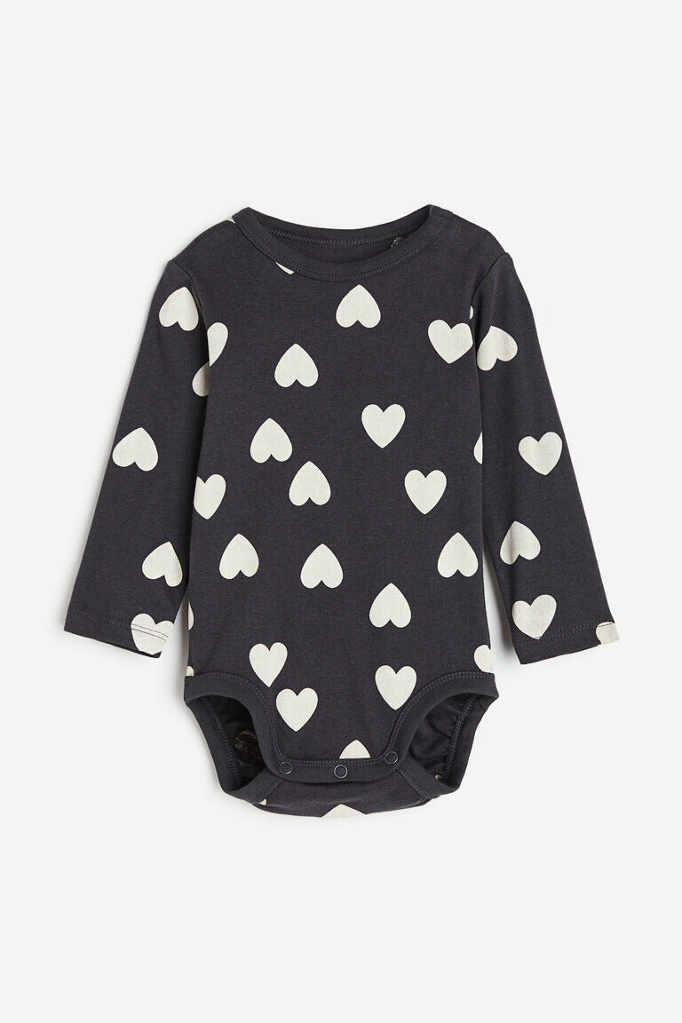 

Боди с длинными рукавами H&M, серый