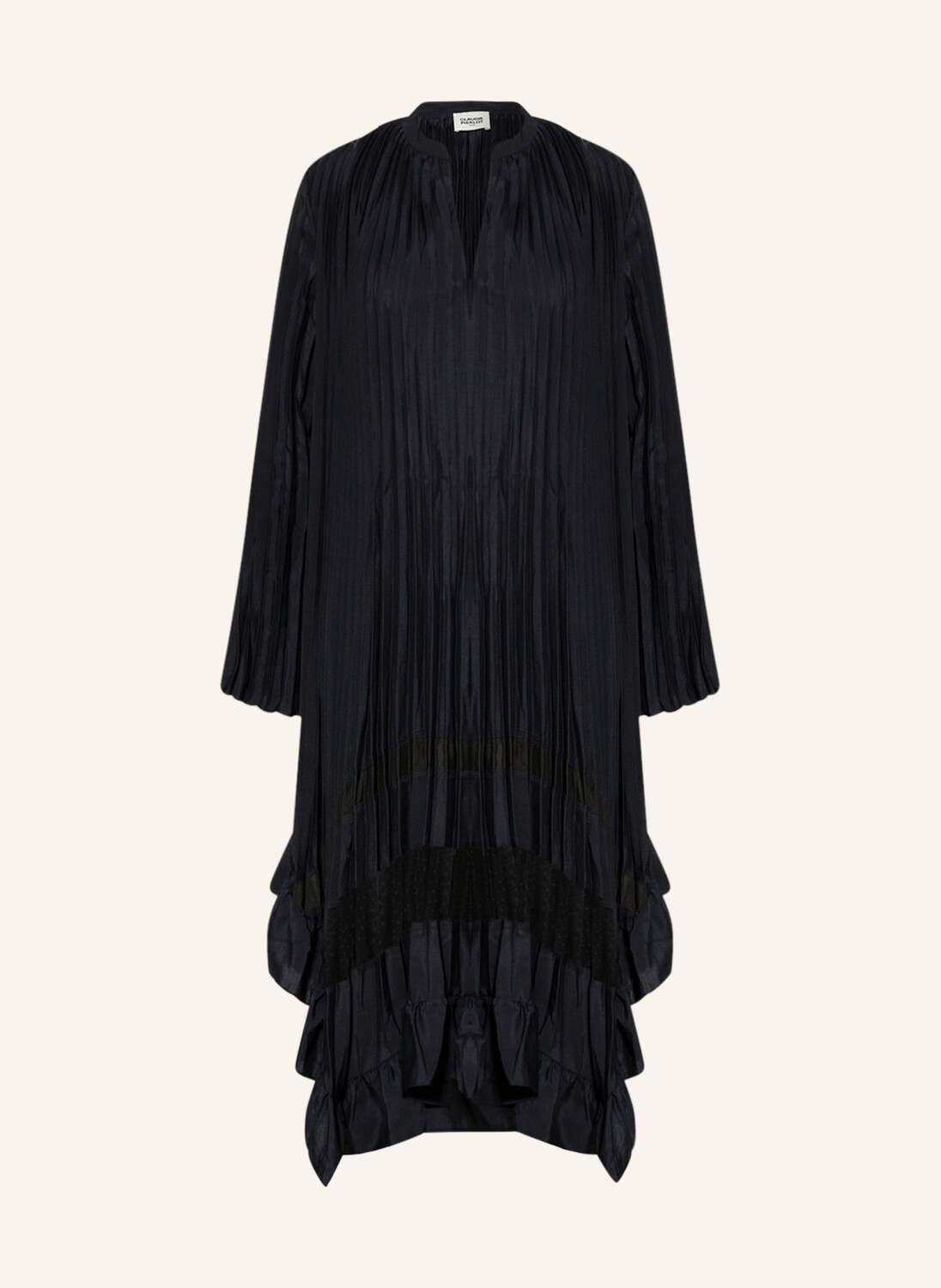 

Плиссированное платье CLAUDIE PIERLOT mit Mesh, черный