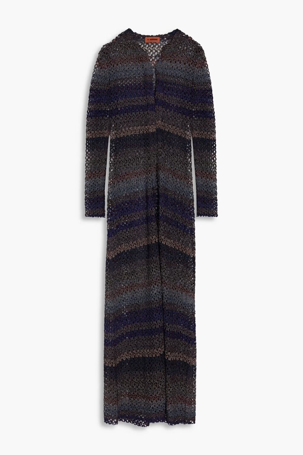 

Кардиган металлизированной вязки крючком Missoni, индиго