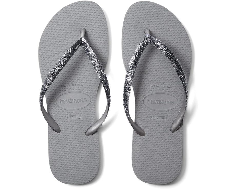 Сандалии Havaianas Slim Glitter II Flip Flop Sandal, цвет Steel Grey