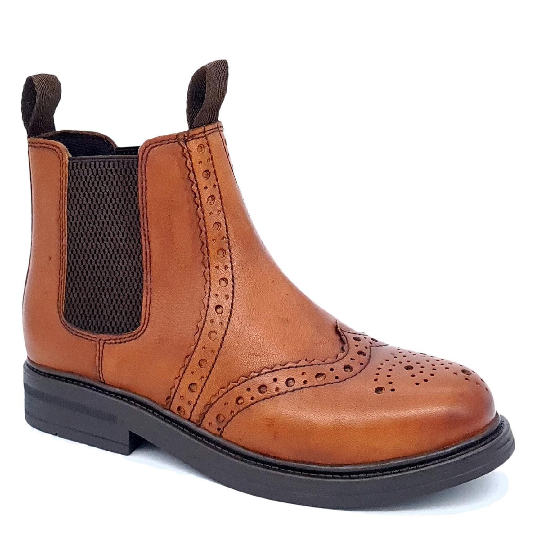 Кожаные ботинки челси с акцентом на броги Wrexham Frank James, коричневый кожаные ботинки челси с эффектом броги cheltenham frank james коричневый