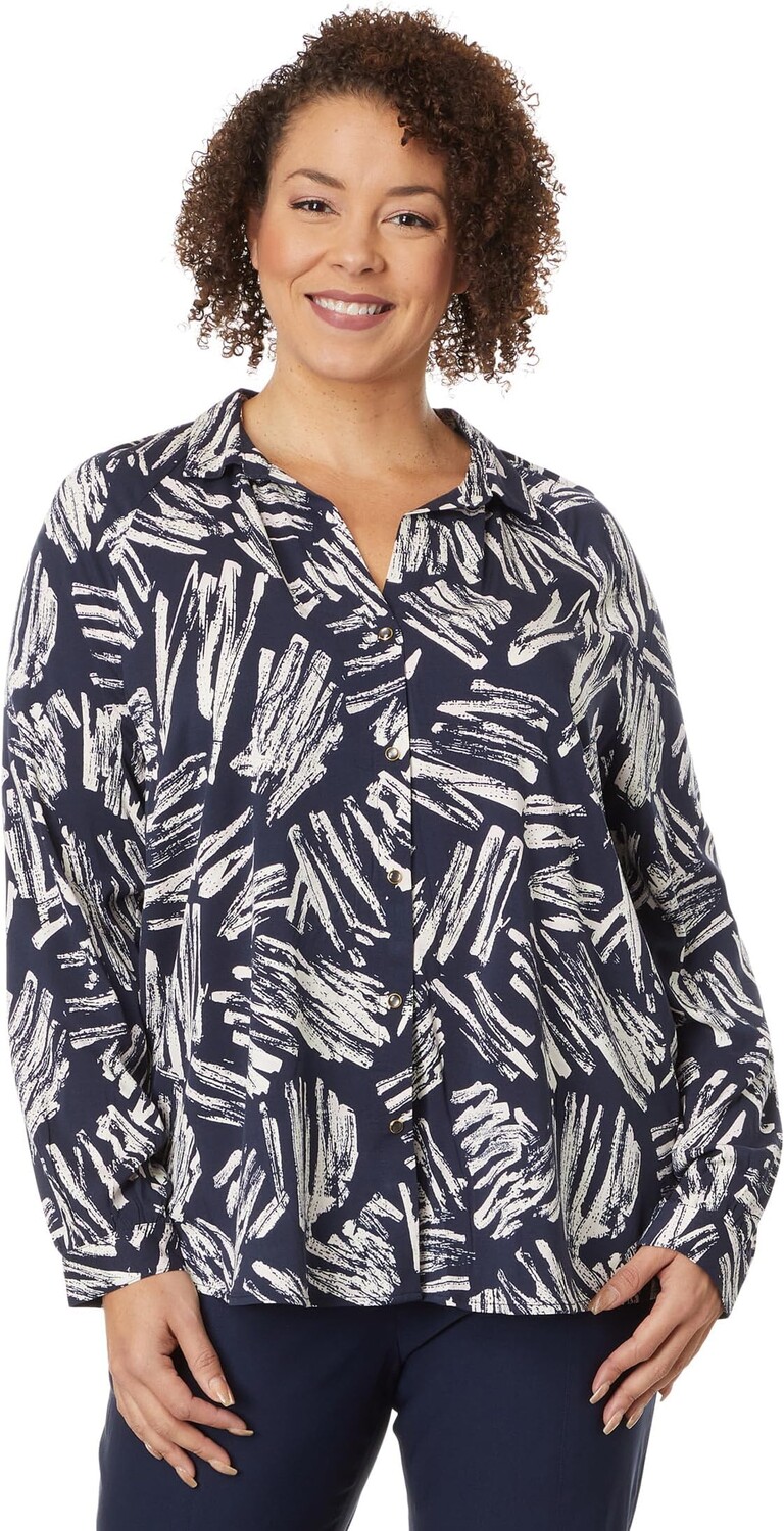 

Рубашка Sweet Strokes NIC+ZOE, цвет Indigo Multi