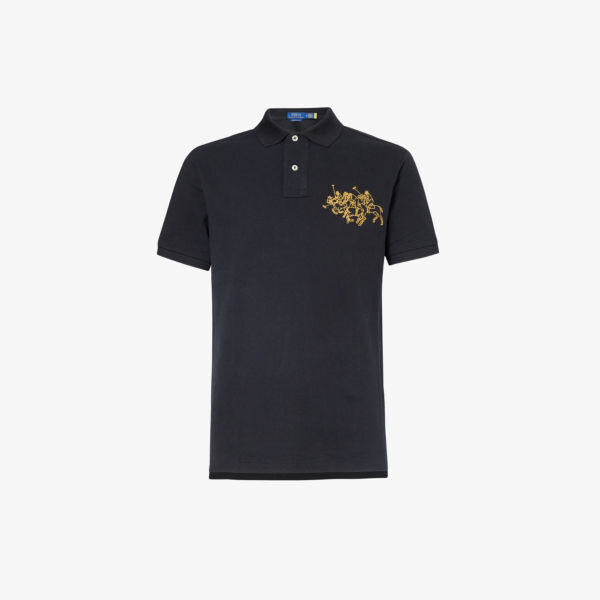 

Рубашка-поло из хлопкового пике с вышитым логотипом Lunar New Year Polo Ralph Lauren, черный