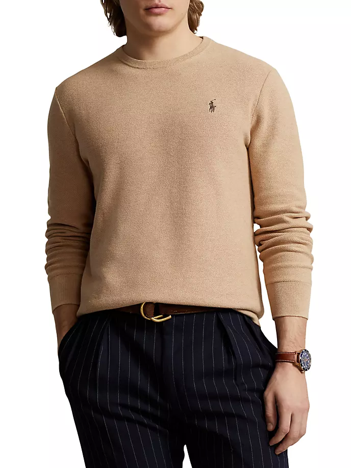 

Хлопковый свитер с длинными рукавами Polo Ralph Lauren, цвет camel melange