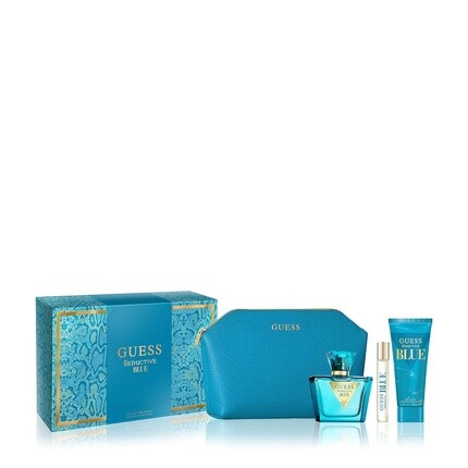 

Guess Seductive Blue Women Eau De Toilette - Perfume Spray 2.5 Fl. Oz. Travel Spray 0.5 Fl. Oz., Body Lotion 3.4 Fl. Oz., & Pouch