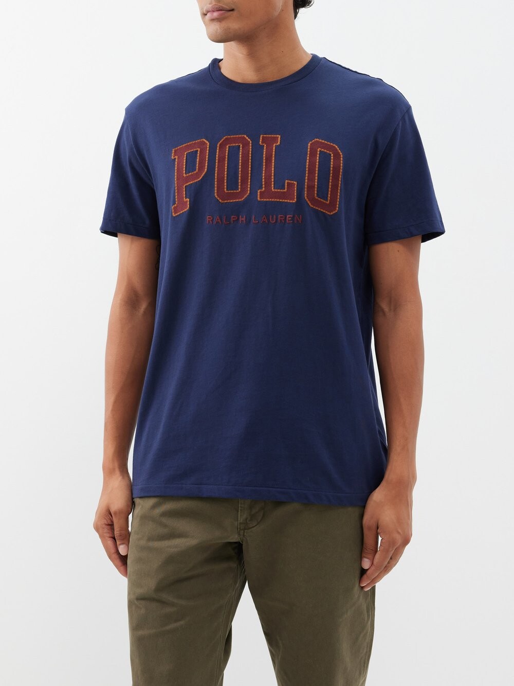 

Футболка из хлопкового джерси с вышитым логотипом Polo Ralph Lauren, синий