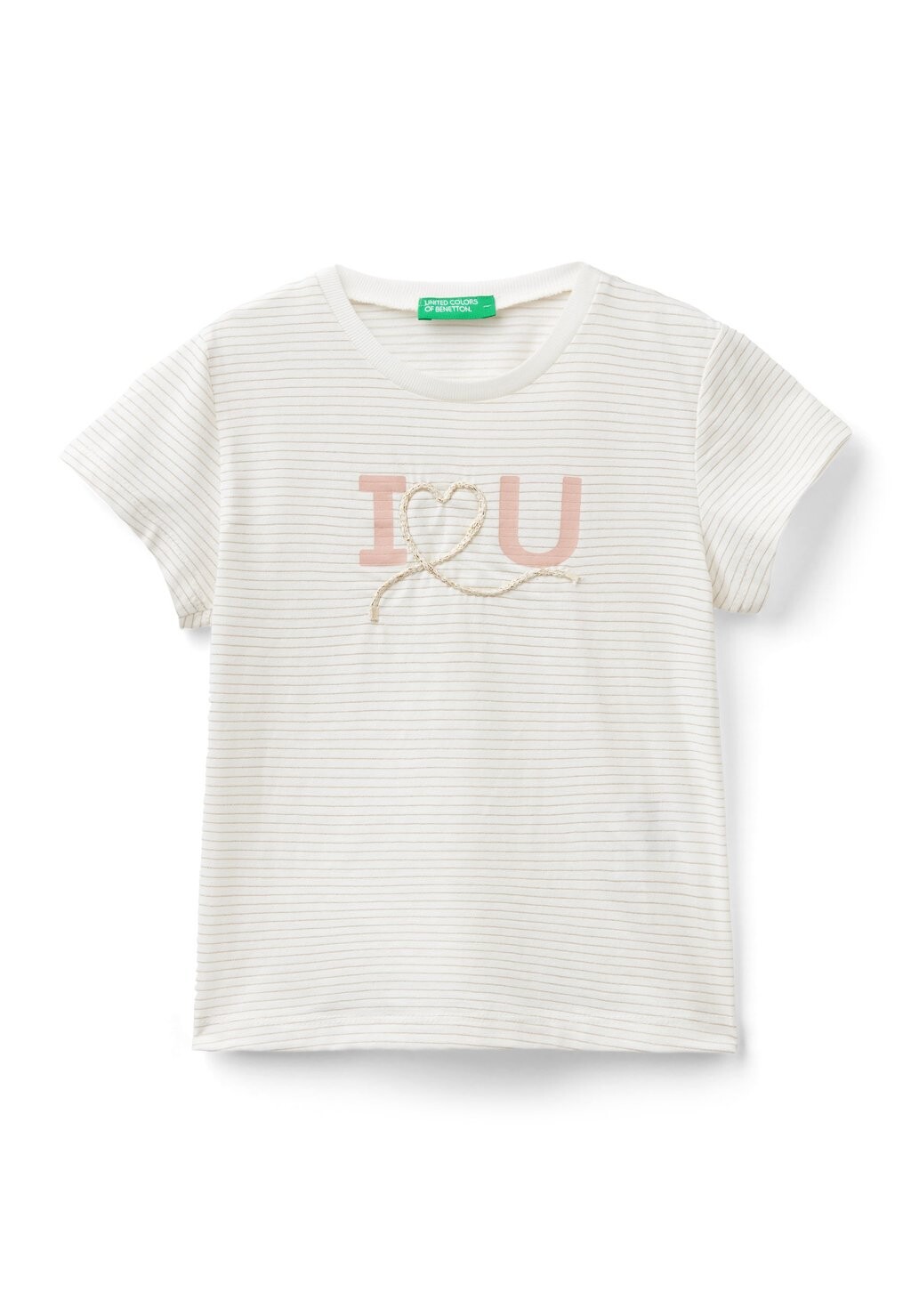 

Футболка с принтом With Cord Embroidery United Colors of Benetton, белый