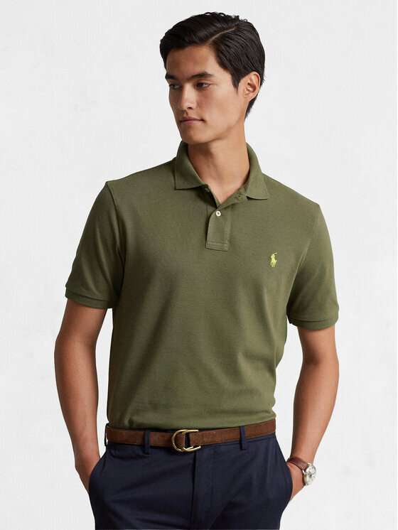 

Рубашка-поло узкого кроя Polo Ralph Lauren, зеленый