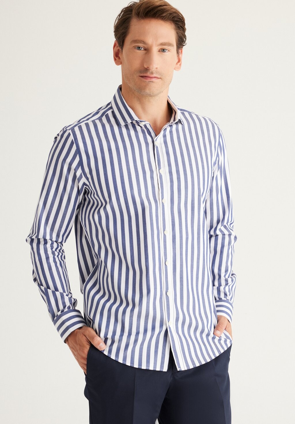 

Рубашка PAINTED YARN AC&CO / ALTINYILDIZ CLASSICS, цвет Slim Fit Painted Yarn Shirt