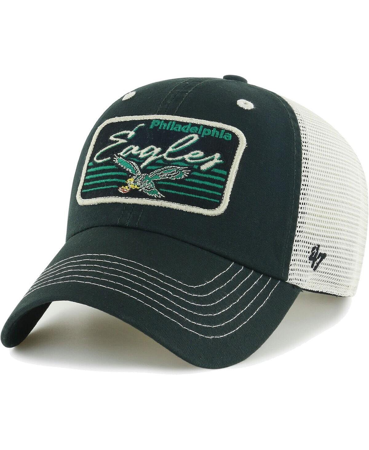 

Мужская черная натуральная регулируемая кепка Philadelphia Eagles Five Point Trucker Clean Up '47 Brand